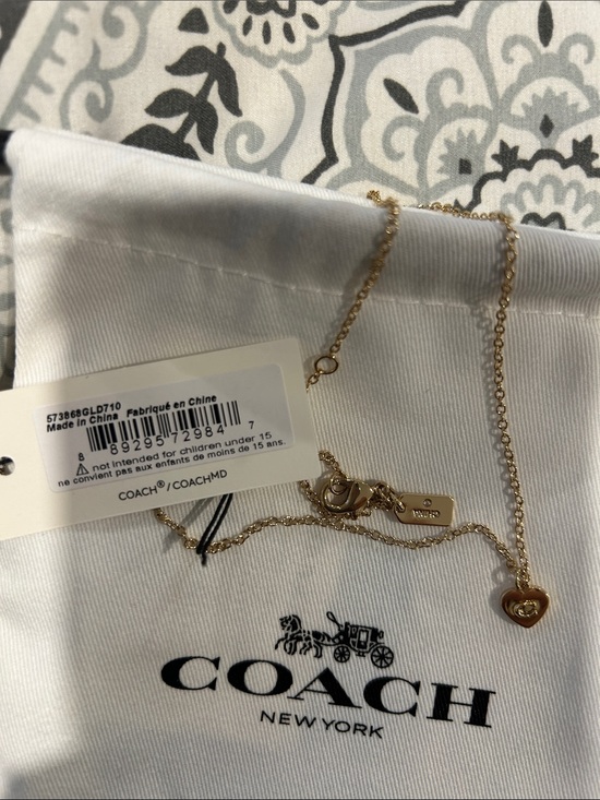Coach Jewelry - Coach Gold Heart Charm Pendant Necklace